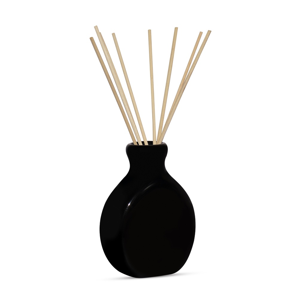 Edysian Black Reed Diffuser Ceramic Pot, with 4 Natural Reeds Sticks of 7",3 Spiral Reed Sticks, and 1 Sola Flower Stick for Home Decor Products, Risk-Free, Easy to use…