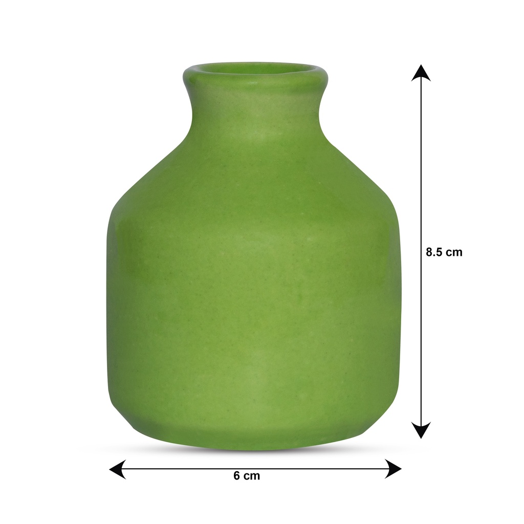 Edysian Ceramic Reed Diffuser Pot,(3.5 inch, Green) with 4 Natural Reed Sticks,3 Spiral Reed Sticks and 1 Flower Stick for Home Decor Products, Home Fragrances, Risk F