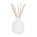 Edysian Ceramic Reed Diffuser Pot,(3.5 inch, White) with 4 Natural Reed Sticks,3 Spiral Reed Sticks and 1 Flower Stick for Home Decor Products, Home Fragrances, Risk F