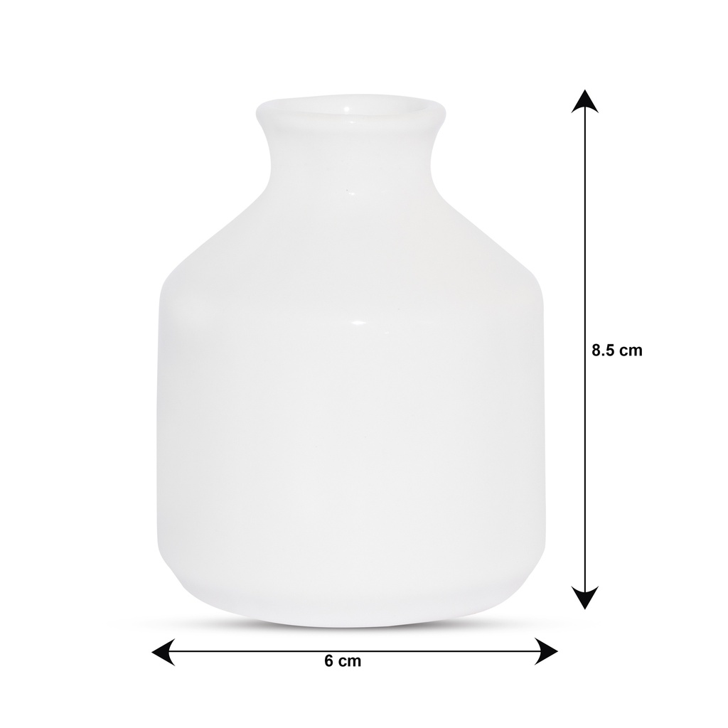 Edysian Ceramic Reed Diffuser Pot,(3.5 inch, White) with 4 Natural Reed Sticks,3 Spiral Reed Sticks and 1 Flower Stick for Home Decor Products, Home Fragrances, Risk F