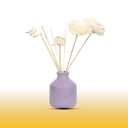 Edysian Ceramic Decorative Reed Diffuser Set Purple Bottle/ Vase, With Lemongrass Oil Fragrance (50 ML)