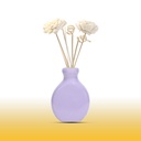 Edysian Ceramic Decorative Reed Diffuser purple Bottle/ Vase, With Lemongrass Oil Fragrance (50 ML)