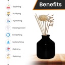 Edysian Black Ceramic Decorative Reed Diffuser Set Bottle/ Round, With Lavender Oil Fragrance (50 ML) 