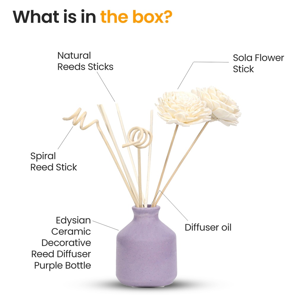 Purple Ceramic Reed Diffuser Set -  Round