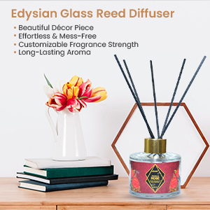 Glass Reed Diffuser Set, With Rose Oil Fragrance