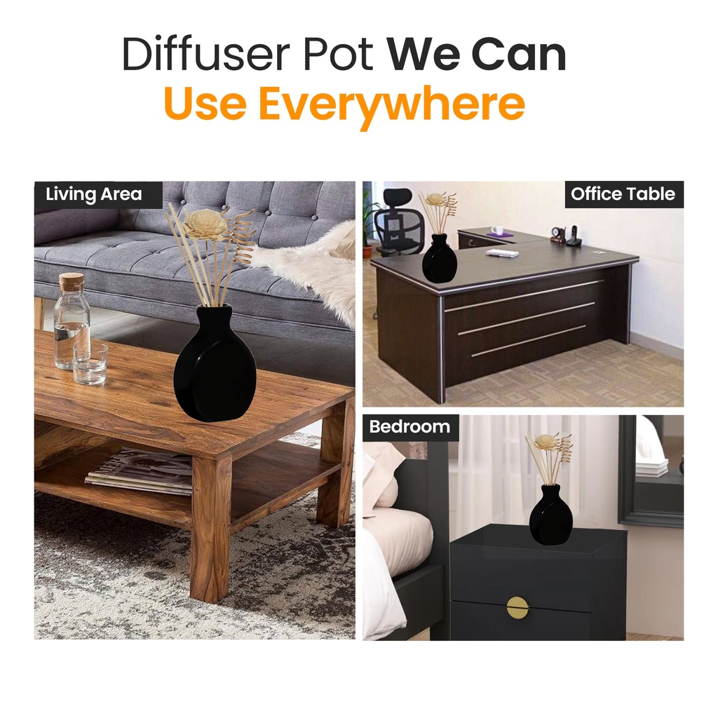 Black Ceramic Reed Diffuser Set -  Split