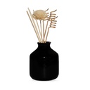 Edysian Black Ceramic Decorative Reed Diffuser Set Bottle/ Round, With Lemongrass Oil Fragrance (50 ML)