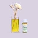 Edysian Decorative Glass Reed Diffuser Bottle with 5 Fiber Sticks and Fragrance Oil Refill for Home & Office (50 ml, Lemongrass Diffuser Oil)