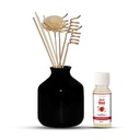 Edysian Ceramic Reed Diffuser Set – Round | Black Diffuser Pot with Natural Reeds | 4 Plain Reeds Sticks,1 Spiral Reed Sticks, 1 Sola Flower Stick | Diffuser Oil Refill for Home & Office (50 ml, Rose)