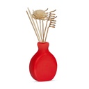 Edysian Ceramic Reed Diffuser Set – Split | Reddish Diffuser Pot with Natural Reeds | 4 Plain Reeds Sticks,1 Spiral Reed Sticks, 1 Sola Flower Stick | Diffuser Oil Refill for Home & Office (50 ml, Lavender)