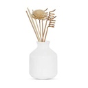 Edysian Ceramic Decorative Reed Diffuser Set White Bottle/ Round, With Lavender Oil Fragrance (50 ML) 