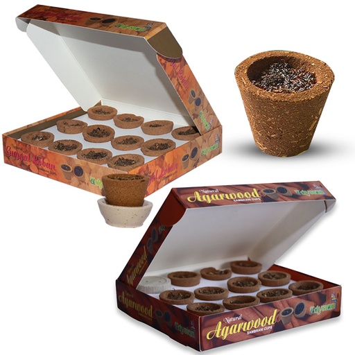  Agarwood and Guggal Loban Sambrani Dhoop Cups Combo Pack